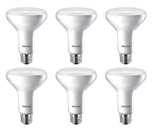 Philips LED Flicker-Free BR30 Light Bulb, EyeComfort Technology, Non-Dimmable, 650 Lumen, Soft White (2700K), 9W=65W, E26 Base, 6-Pack