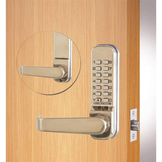 Codelocks Mechanical Lockset,Powder Coated,Lever CL415-SS - 1 Each