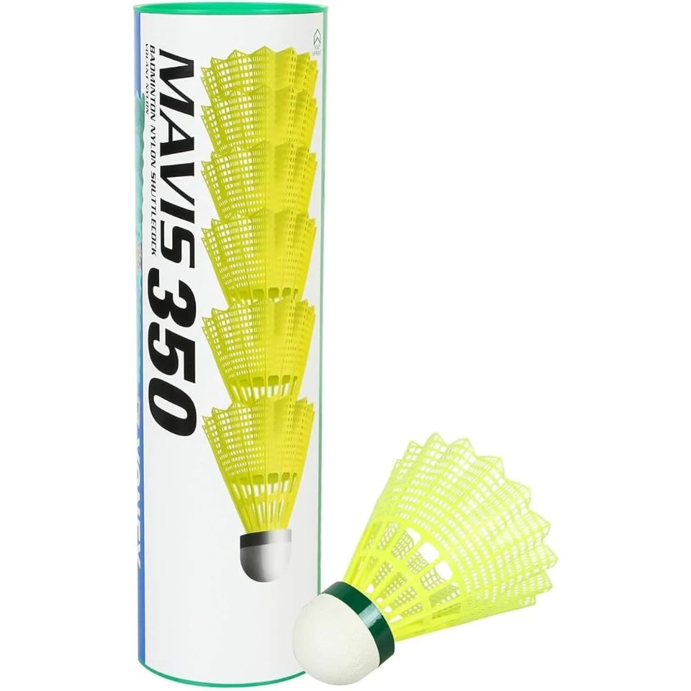 Yonex Mavis 350 Nylon Badminton Shuttlecocks (Yellow, Slow Speed) | Durable Performance
