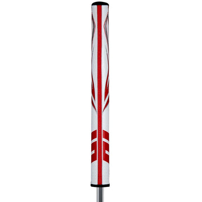 SuperStroke Zenergy Tour 1.0 Golf Putter Grip with No Taper Enhanced SPYNE Technology, New Multi-Zone Texturing, White/Red