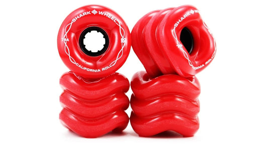 Shark Wheel 60mm 78a, Skateboard Cruising Wheels, California Roll, Set of 4 Wheels (Red)