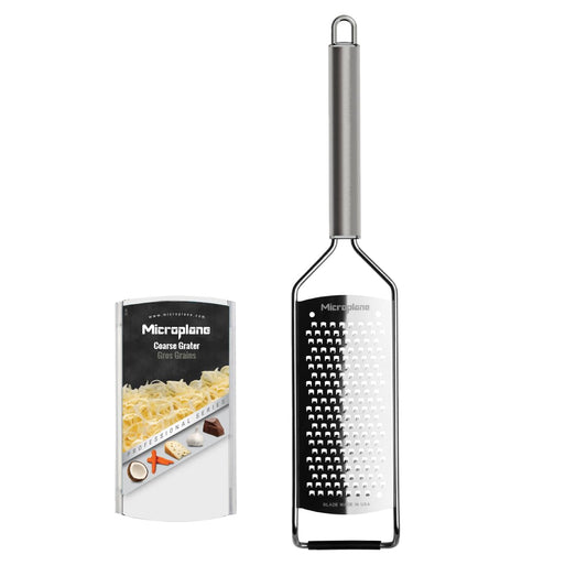 Microplane Professional Series Kitchen Grater new Coarse for Cheese, Carrot, Ginger, Coconut, Nuts and Horseradish with Stainless Steel Blades - Made in USA