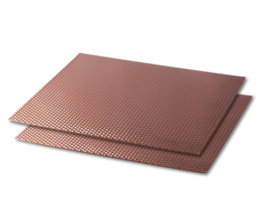 Heat Resistant, Non-Slip, Metal Counter/Table Protector Mat, Large - 14" x 17" - 2 Pack - Copper Color