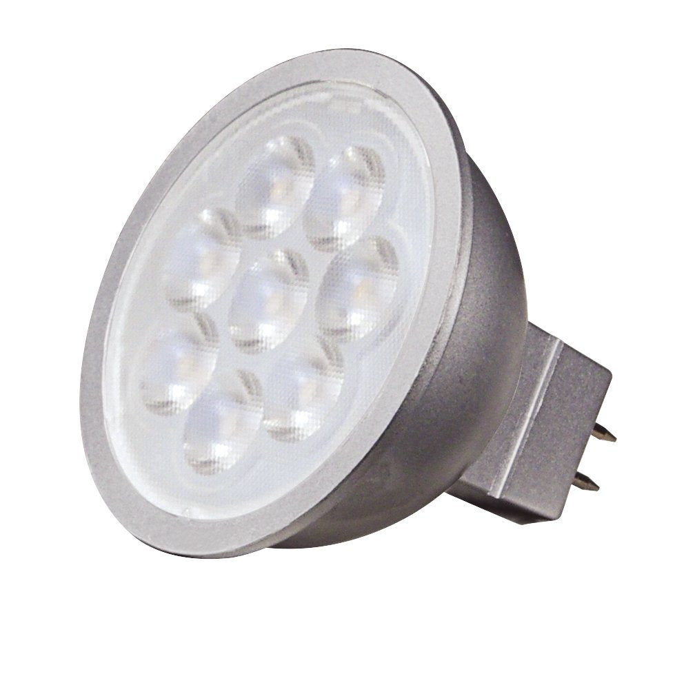 Satco S9497 12 Volt 6.5 Watt LED MR16 Light Bulbs - 3500K Neutral White - GU5.3 Bi-Pin Base - Low Voltage Systems - Dimmable - 12 Pack