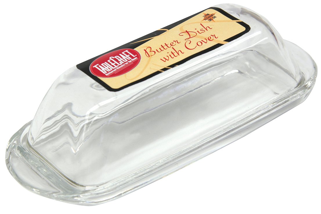 Tablecraft Clear Glass Butter Dish