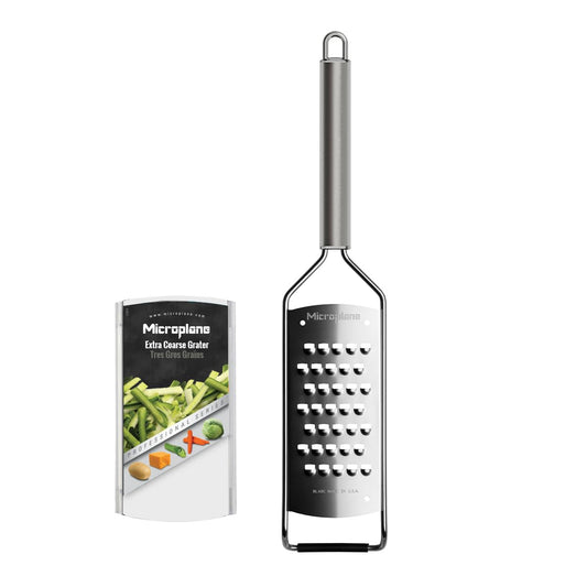 Microplane Professional Series Kitchen Grater new Extra Coarse for Potato, Zucchini, Carrot, Apple, Cabbage and Cheese with Stainless Steel Blades - Made in USA