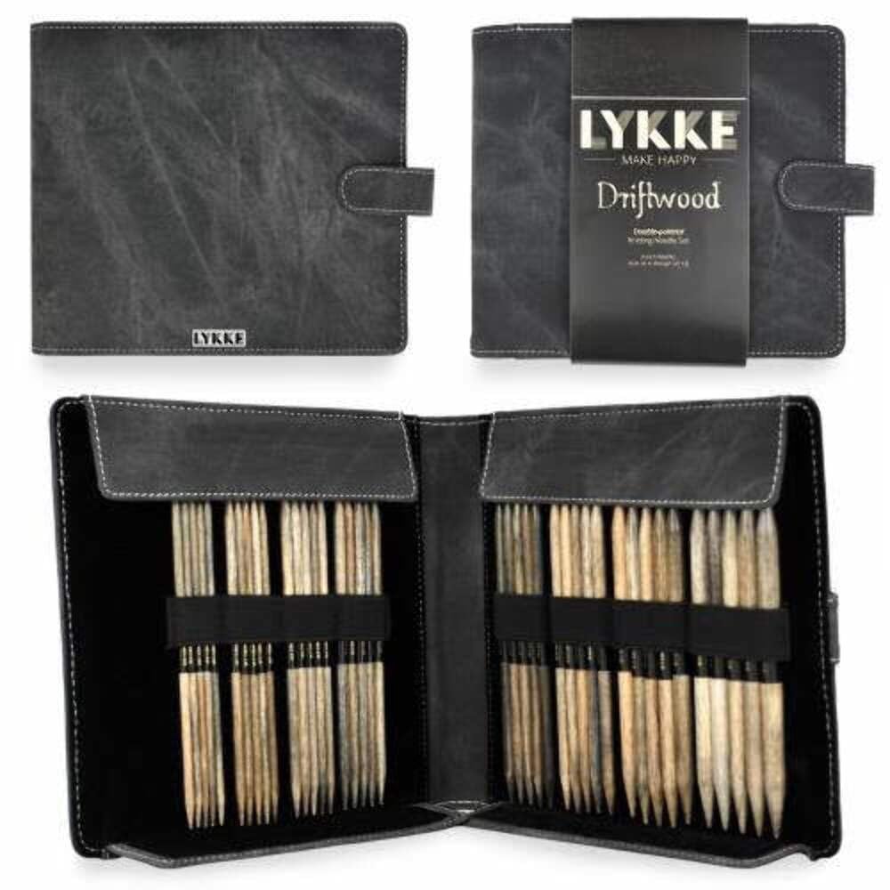 Lykke Double Pointed Needles Gift Sets (Large US 6-13 Set in Grey Denim Pouch)