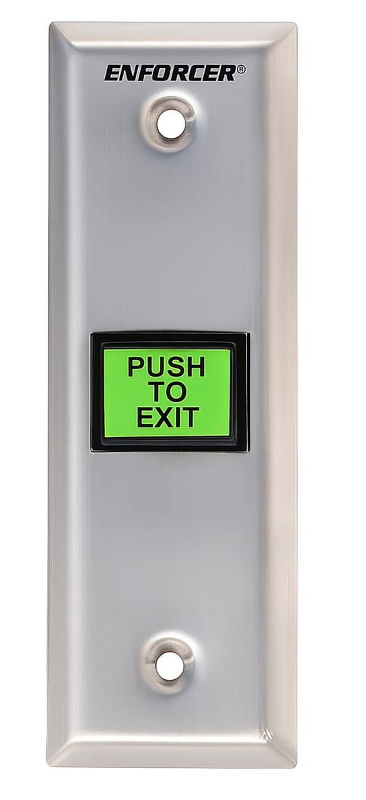Seco-Larm Enforcer Slimline Push-to-Exit Plate, Illuminated with Timer (SD-7103GC-PTQ)