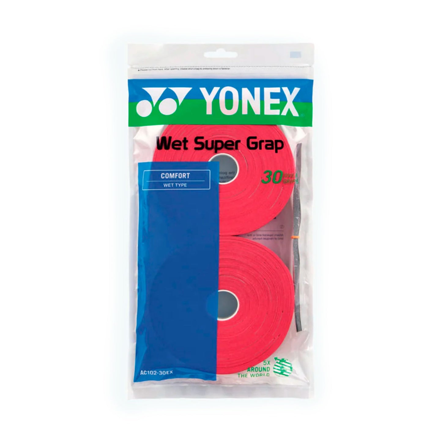 YONEX Super GRAP 30-Pack Racket Grips, Red