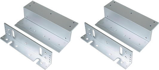 Seco-Larm E-941S-1K2/ZQ Pack of 2 Z-Brackets, for Use with 1200-lb Series Electromagnetic Locks, Silver
