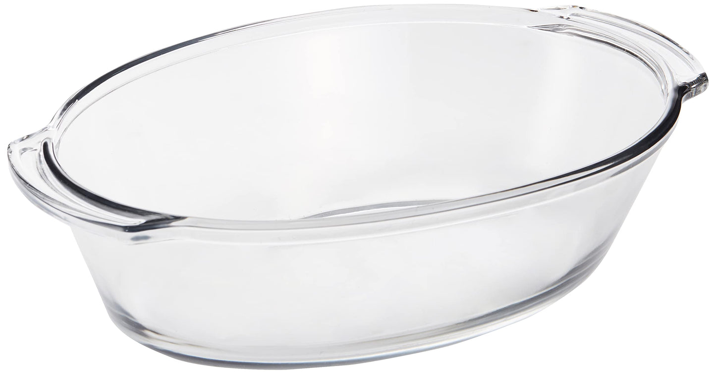 Anchor Hocking Oven Basics 4-Quart Oval Roaster Baking Dish, Crystal, Set of 1