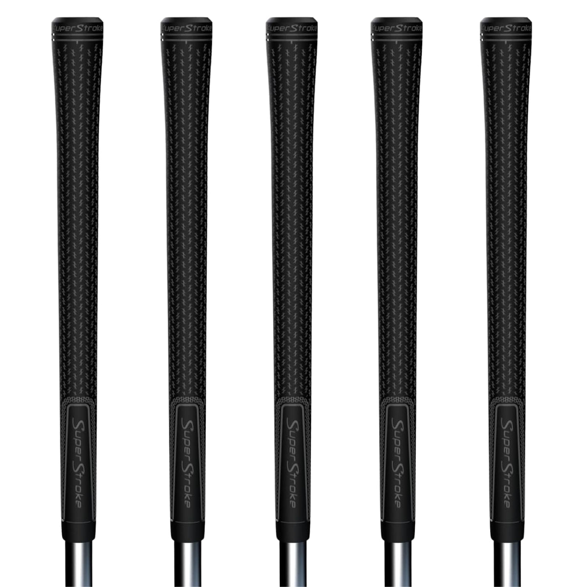 SuperStroke Crossline 2.0 Golf Grip Bundle Kit, 5-Pack, Midsize, Black