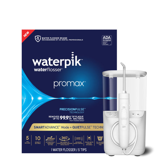 Waterpik Promax Countertop Water Flosser, SmartAdvance, 10 Settings, 5 Tips