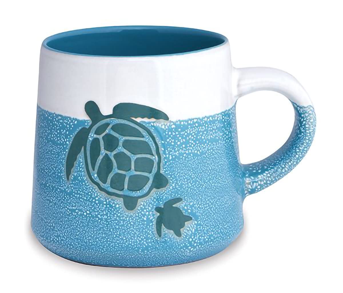 Cape Shore Artisan Coffee Tea Mug Cup, Turtle, Gifts for Birthday Christmas, 16 Oz, Blue