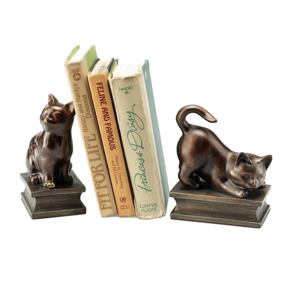 SPI Home Playing Cat Resin Bookend Pair