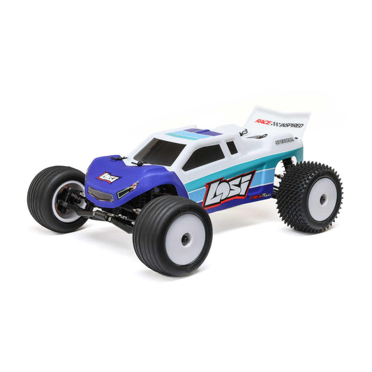 Losi 1/18 Mini-T 2.0 2S 2 Wheel Drive RTR Brushless Stadium Truck Battery & Charger Included Blue LOS-1056T2