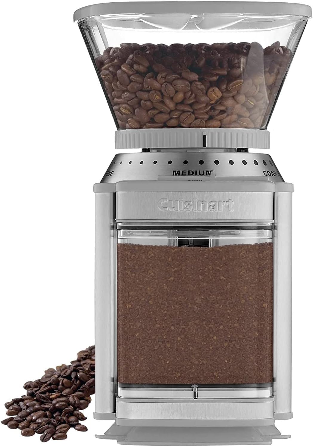 CUISINART Coffee Grinder, Electric Burr One-Touch Automatic Grinder with18-Position Grind Selector, Stainless Steel, DBM-8CGP1, Cool Gray