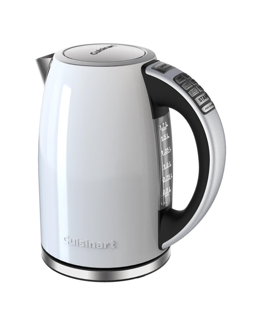 Cuisinart 1.7-Liter Stainless Steel Cordless Electric Kettle with 6 Preset Temperatures (White), CPK-17