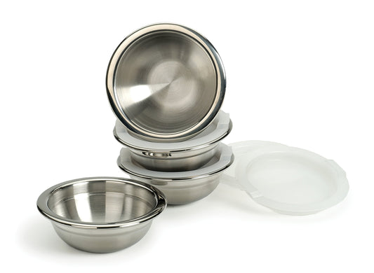 RSVP International 8 Piece Stainless Steel Prep Bowls Set with Lids, Model Number: (PREP-8)