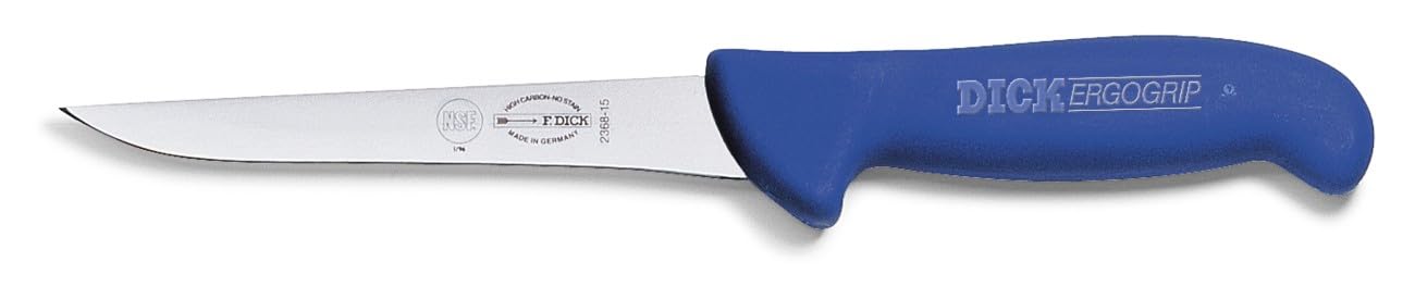 F. DICK �C ErgoGrip Boning Knife - Butcher knife with 5.9" blade & 56 HRC - Ideal for processing meat - NSF Certified - Stainless steel - Ultra sharp - Ergonomic handle - Made in Germany