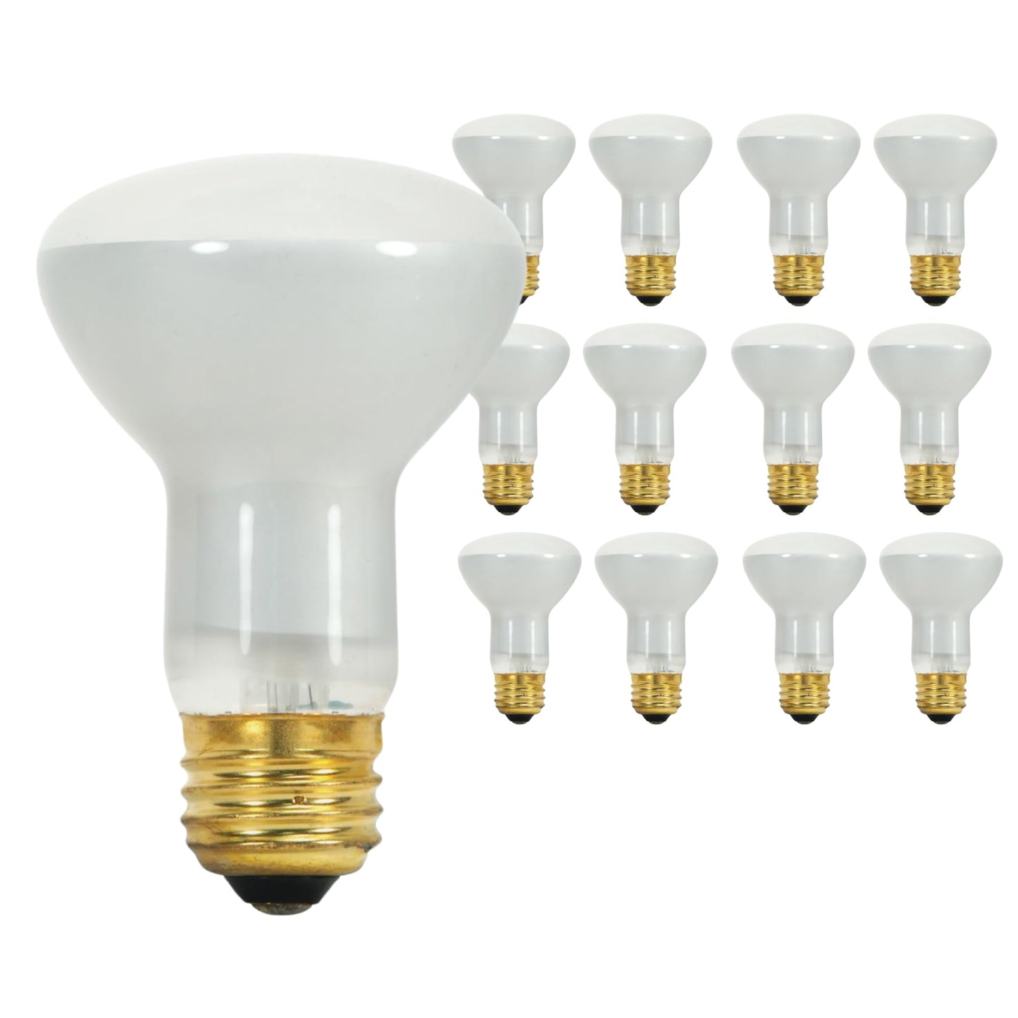 Satco S8519 45W R20 Incandescent Reflector Bulb, 130V, E26 Medium Base, Frosted Finish, 280 Lumens, 2700K Warm White, Dimmable, 5000-Hour Lifespan, for Recessed and Track Lighting (12 Pack)