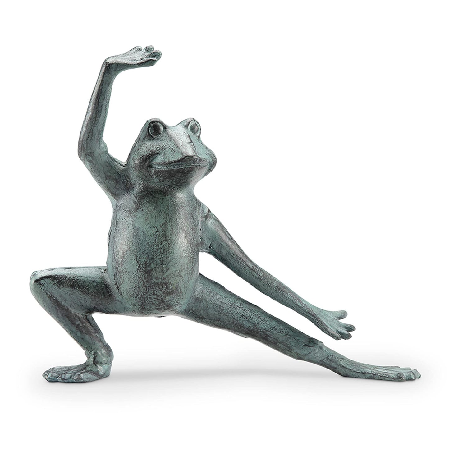 SPI Home 64053 Weathered Green Stretching Tai Chi Frog 8 x 10 Cast Iron Decorative Table Top Décor Figurine