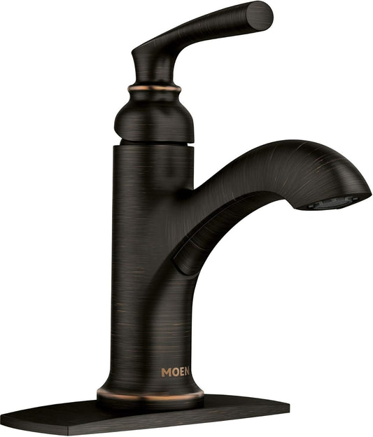 Moen Hilliard 1+3 Hole 1 Lever Handle Mediterranean Bronze Lavatory Faucet