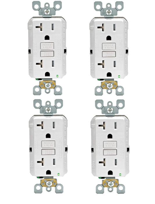 Leviton GFTR2-W Self-Test SmartlockPro Slim GFCI Tamper-Resistant Receptacle with LED Indicator, Wallplate Not Included, 20-Amp, White (4 PACK)