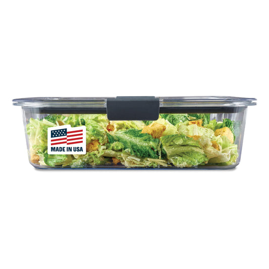 Rubbermaid Brilliance Large Food Storage Container, 9.6 Cup, BPA-Free, Leak-Proof, Clear