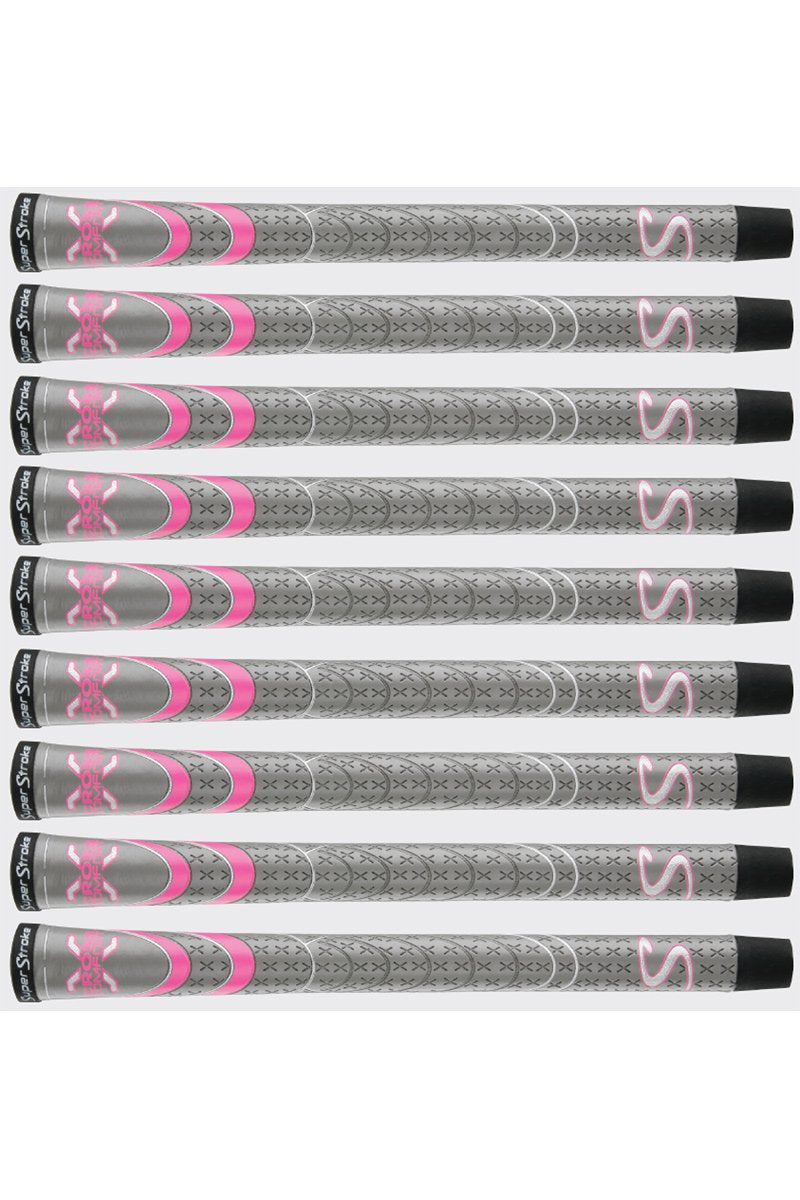 SuperStroke Cross Comfort Golf Club Grip, Gray/Pink, Undersize