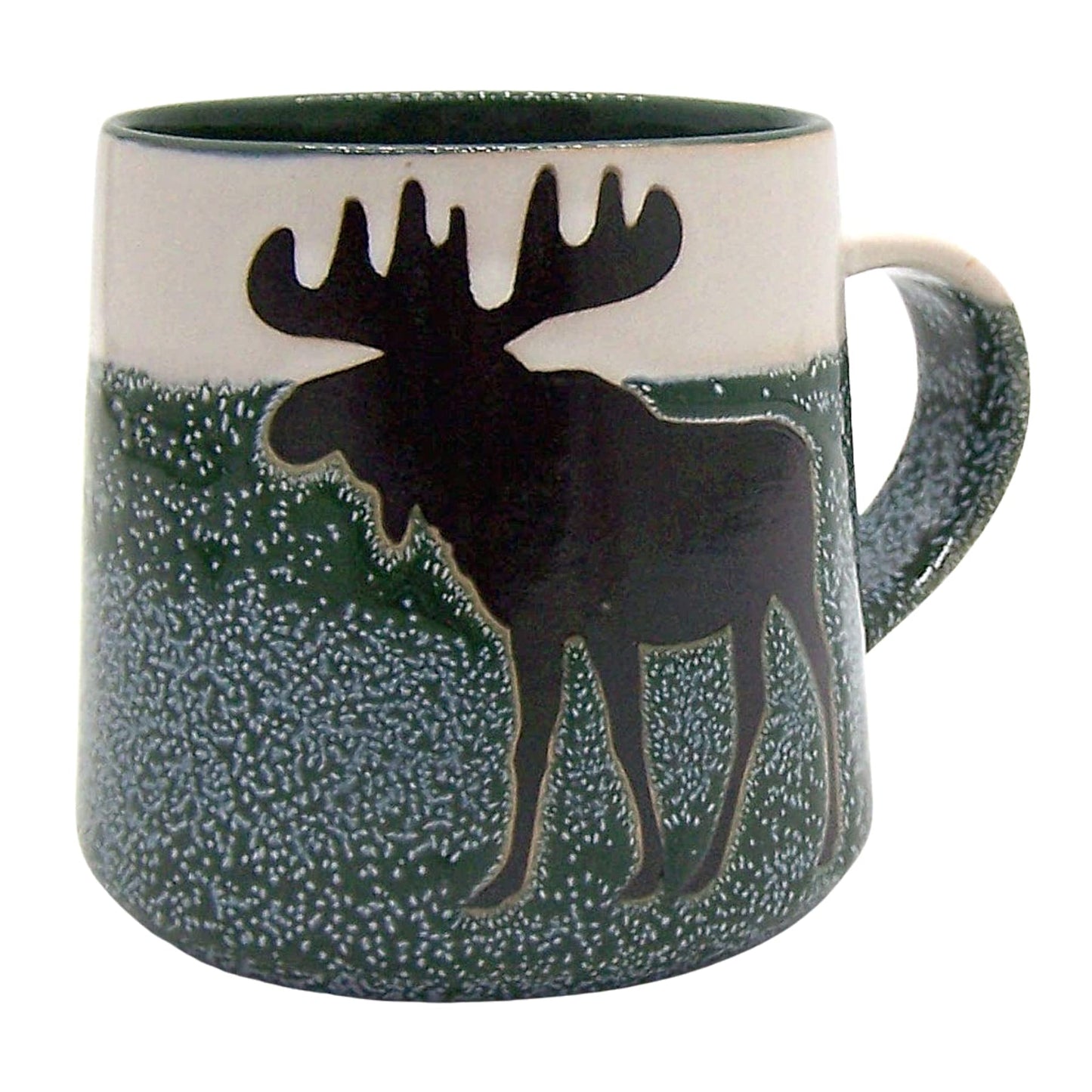 Cape Shore Artisan Coffee Tea Mug Cup, Moose, Gifts for Birthday Christmas, 16 Oz, Green