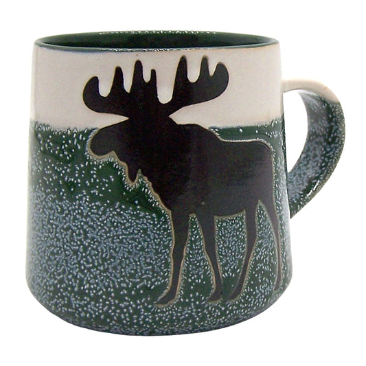 Cape Shore Artisan Coffee Tea Mug Cup, Moose, Gifts for Birthday Christmas, 16 Oz, Green