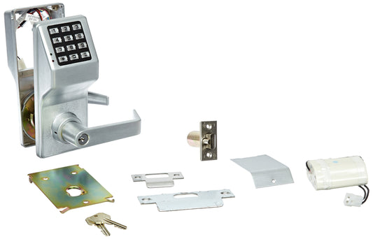 Alarm Lock - DL2700WP26D Trilogy T2 100-User Weatherproof Electronic Digital Keypad Cylindrical Lock Leverset, Satin Chrome Finish