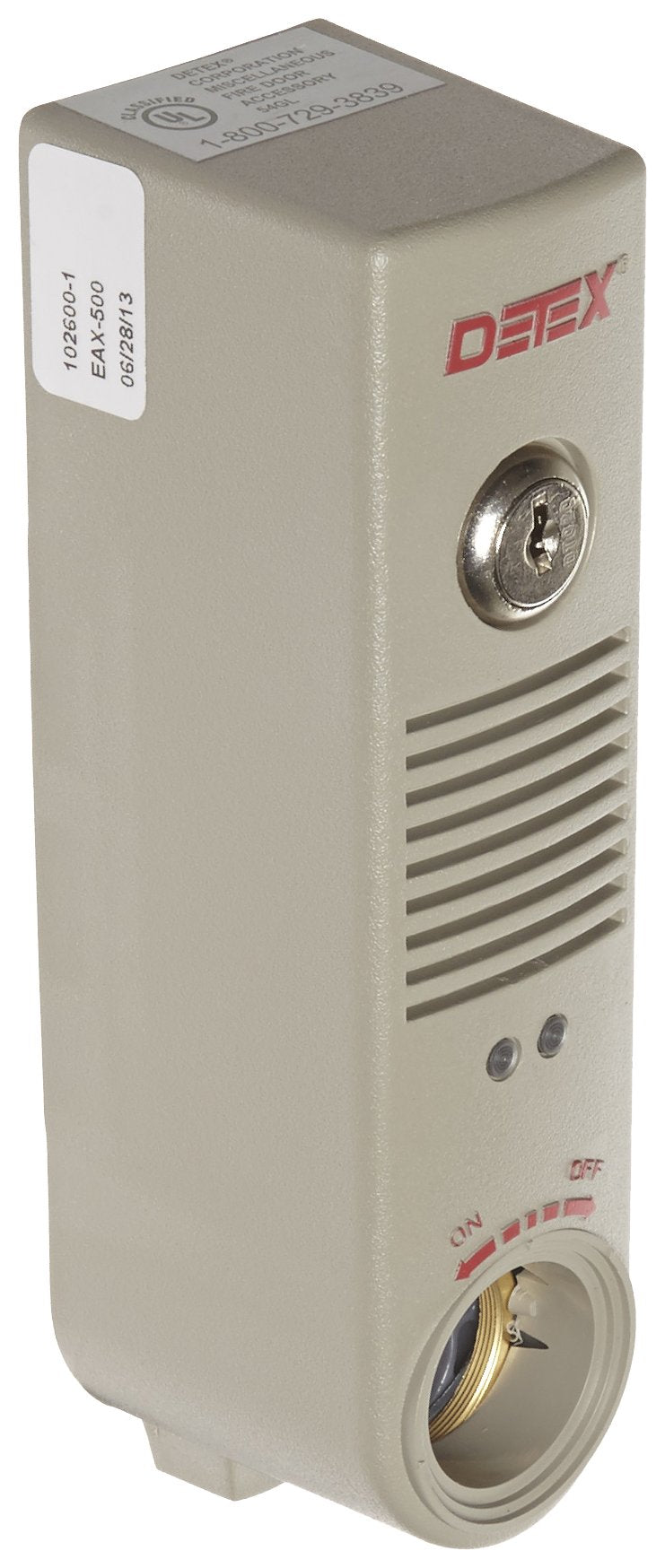 Detex EAX500 Battery Powered Door or Wall Mount Exit Alarm, 2.10" W x 2.375" D x 7.70" L