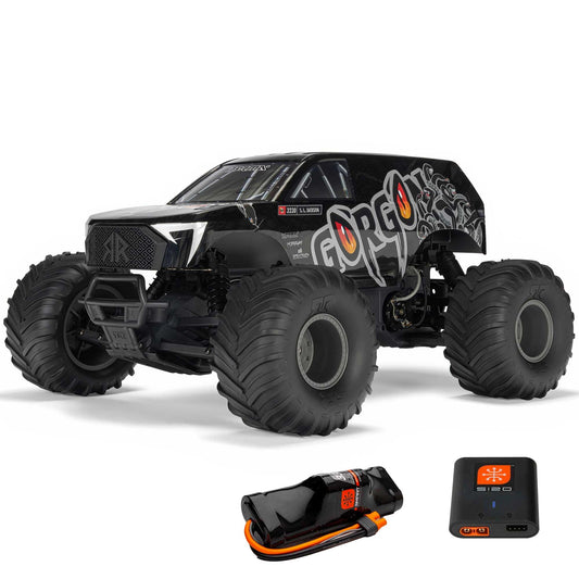 ARRMA RC Truck 1/10 Gorgon 2 Wheel Drive RTR Brushed Monster Truck Battery & Charger Included Gun Metal ARA3230ST3