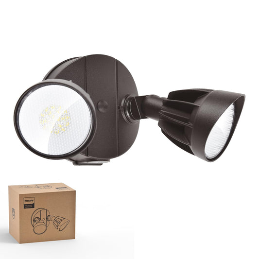 Philips 44W 3500LM ?LED Security Flood Light? ?Outdoor?，Switch Controlled Aluminum ?Security Light?, 2 Adjustable Heads，5000K Daylight，Wet Location for Patio, Garden, Yard Lights