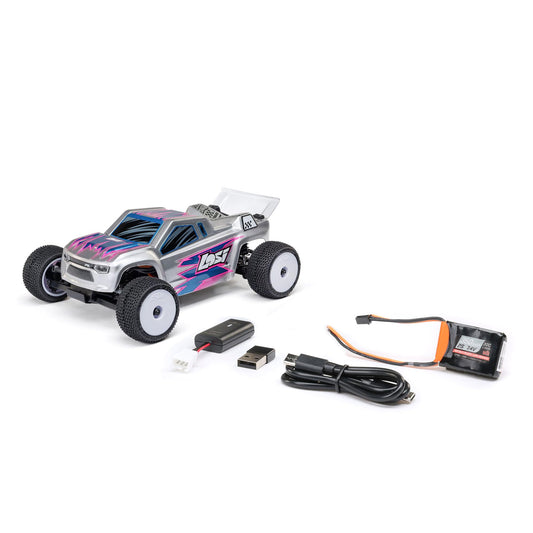 Losi Micro-T RC Car 1/28 2WD Silver RTR (Battery and Charger Included), LOS-1392T2