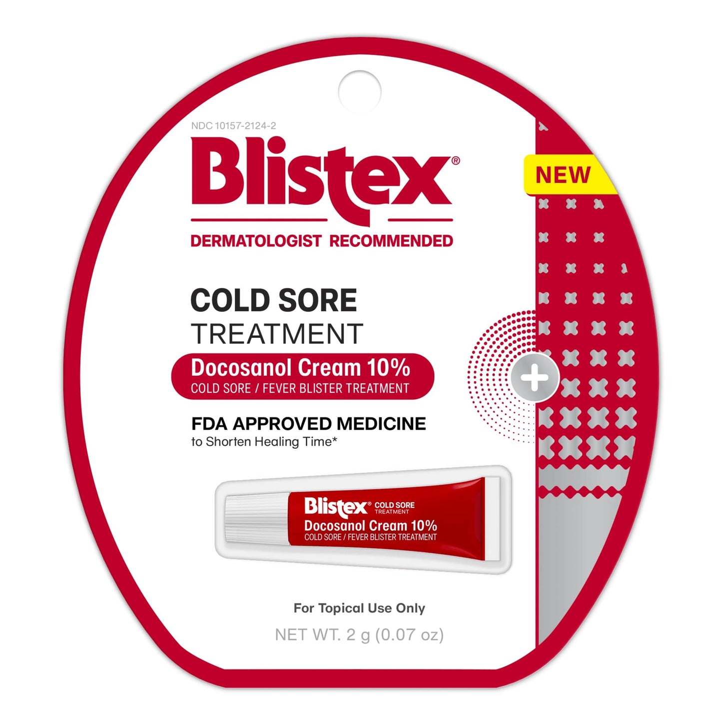 Blistex Cold Sore Treatment Docosanol Cream 10% Starts Working Immediately 每 Medicine to Reduce Healing Time of Cold Sores/Fever Blisters - 1 Count, 2.0g/0.07oz