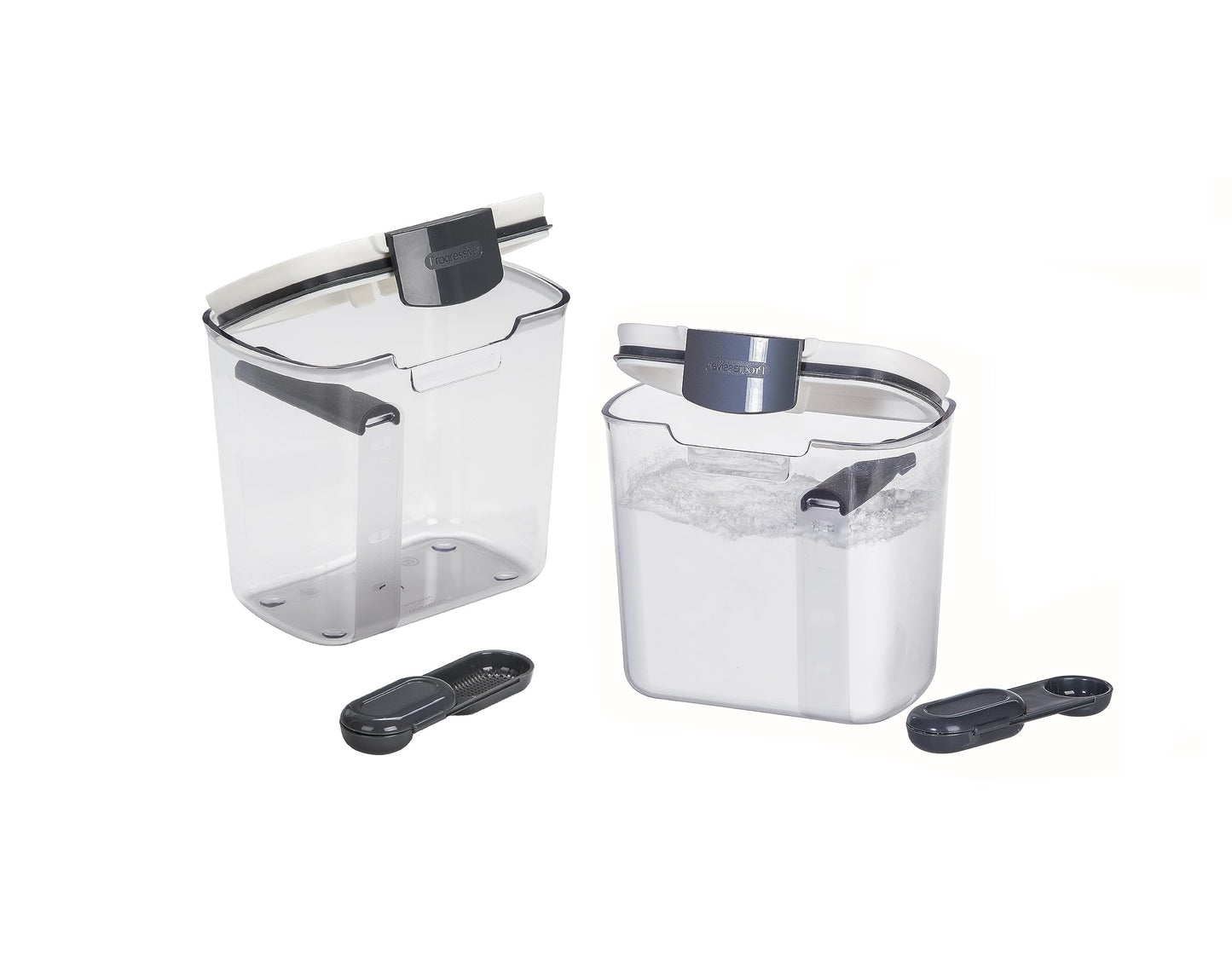 Progressive International Prepworks ProKeeper 2- Piece Kitchen Clear Food Baker's Kitchen Storage Organization Canister Set (Powdered Sugar 1.4-Quart)