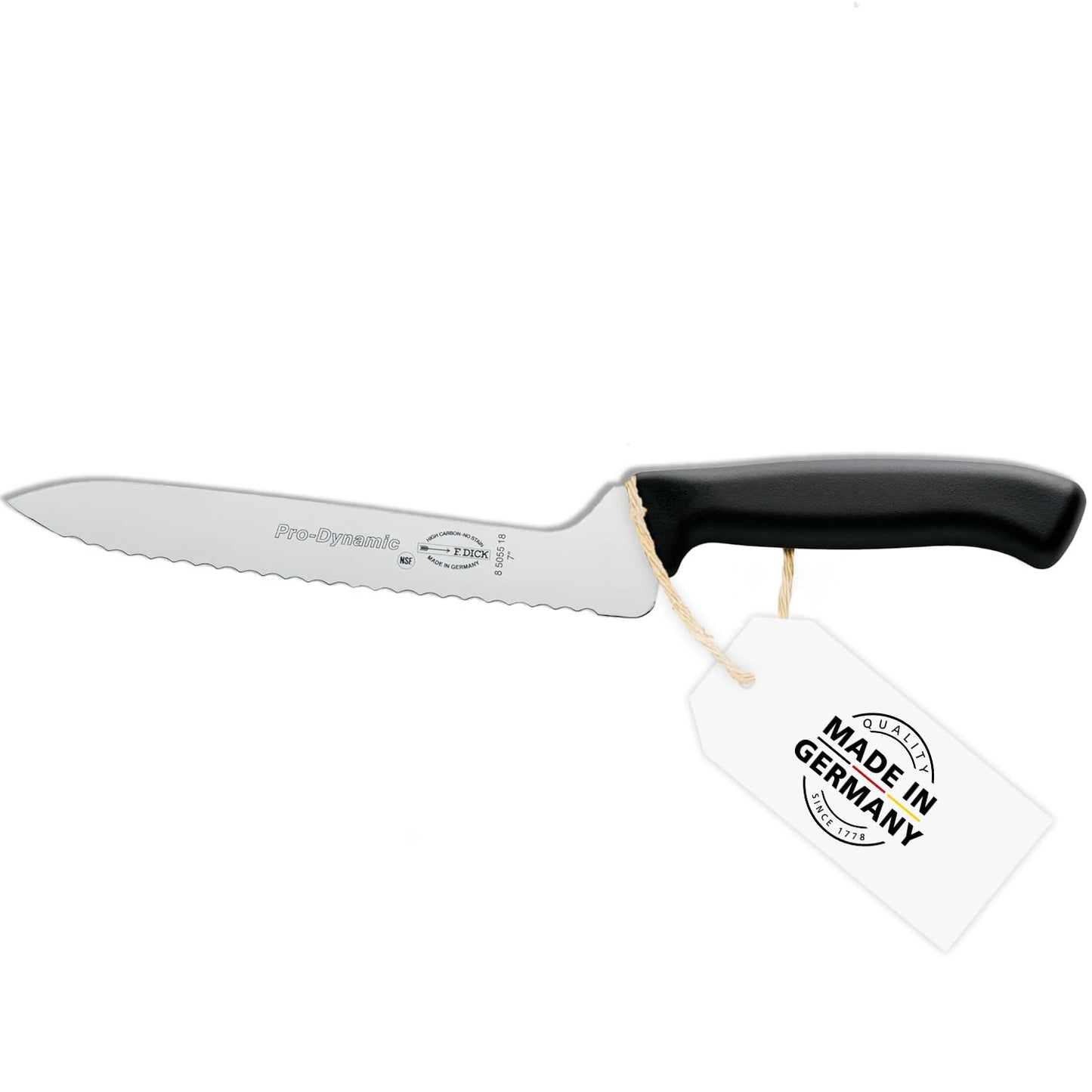 F. DICK - ProDynamic Sandwich Knife - Offset bread knife with 7’’ blade & 56 HRC - Ideal for cutting bread - NSF Certified - High carbon - Ultra Sharp - Ergonomic handle - Made in Germany