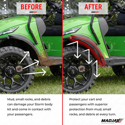 MADJAX Front Fender Flare Extensions for Storm Body Kit XSeries Golf Cart Models