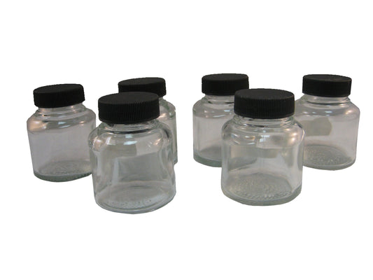 Badger Air-Brush Co. 50-0053B 2-Ounce Jar and Cover, Box of 6,Black