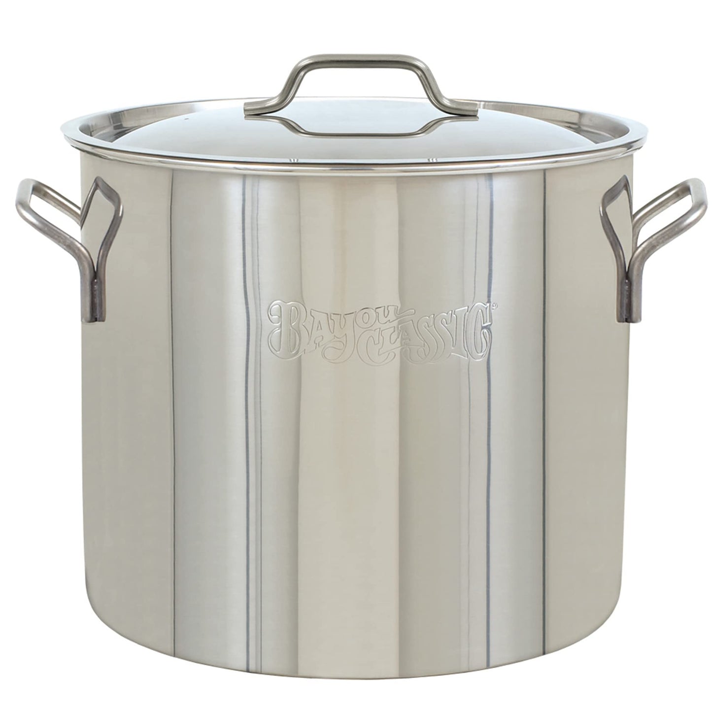 Bayou Classic 1430 30-qt Stainless Stockpot Features Heavy Duty Welded Handles for Secure Handling Domed Lid Perfect For Large Batch Cooking of Soups Stews Chili and Gumbo