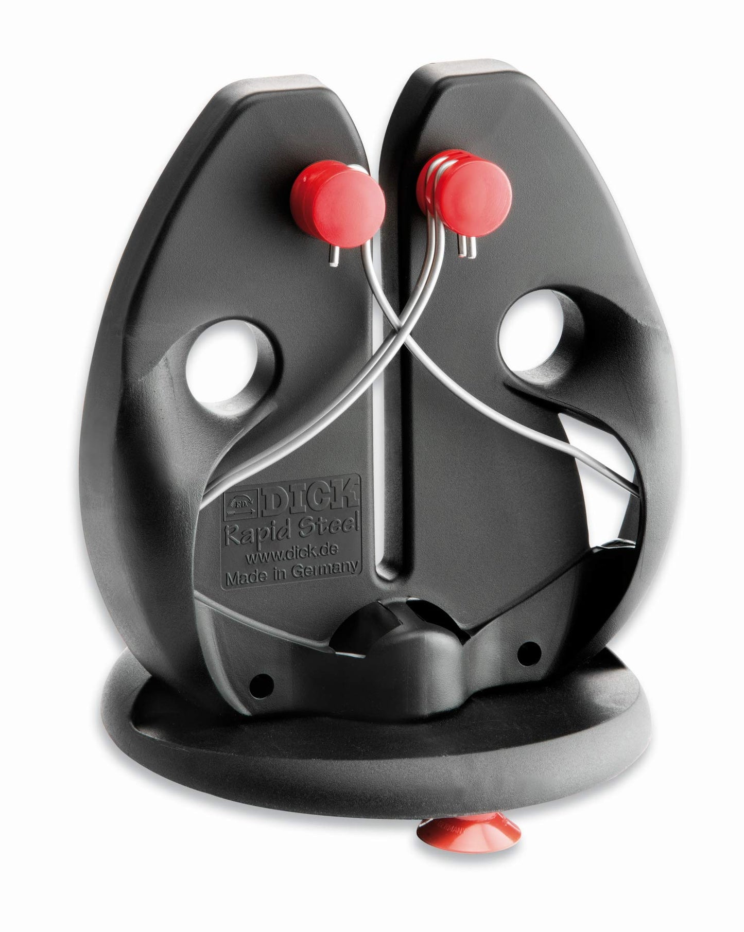 F. DICK – Rapid Steel Action Set Knife Sharpener Black including stand plate - Professional kitchen knife sharpening - Stainless steel sharpening rods - Simple application - Made in Germany