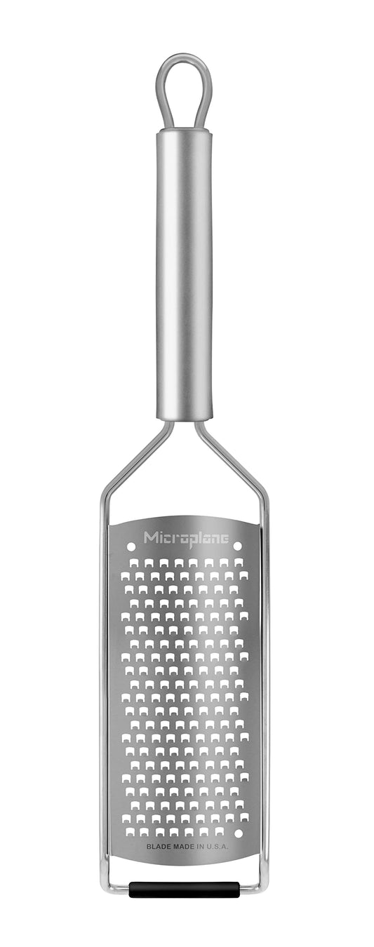 Microplane Professional Series Kitchen Grater Coarse for Cheese, Carrot, Ginger, Coconut, Nuts and Horseradish with Stainless Steel Blades - Made in USA